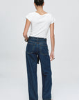 Marle Belted Wide Leg Jean - Classic Blue