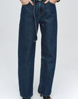 Marle Belted Wide Leg Jean - Classic Blue