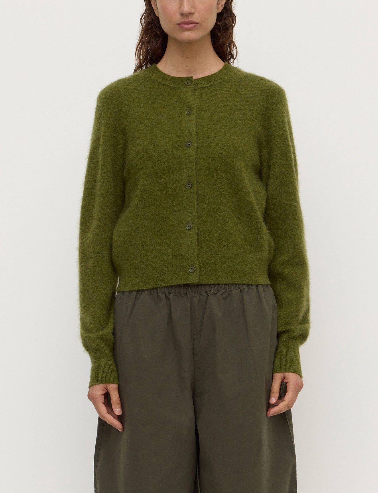 Assembly Label Carina Merino Wool Long SLeeve Cardigan Grove