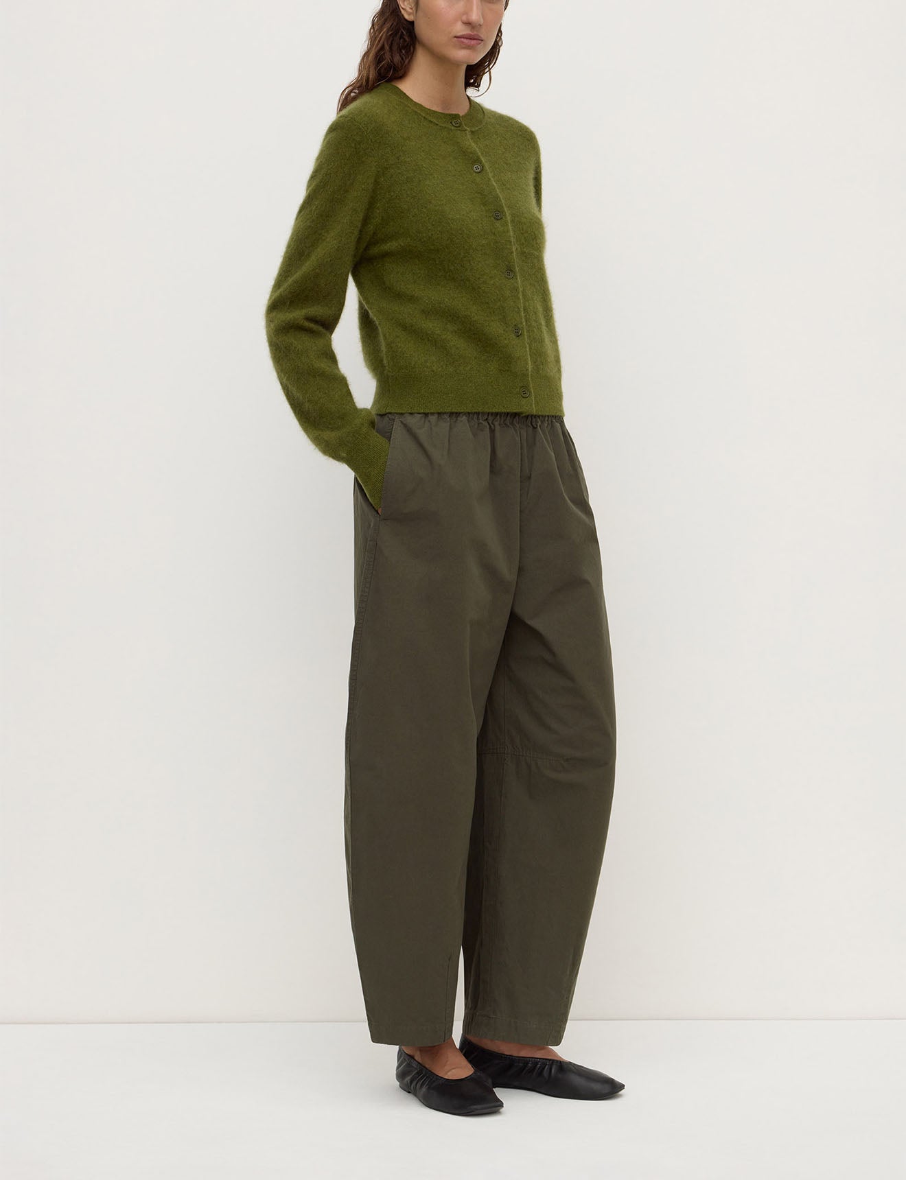 Assembly Label Carina Merino Wool Long SLeeve Cardigan Grove
