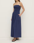Assembly Label Connie Shirred Dress Imperial Blue