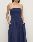Assembly Label Connie Shirred Dress Imperial Blue