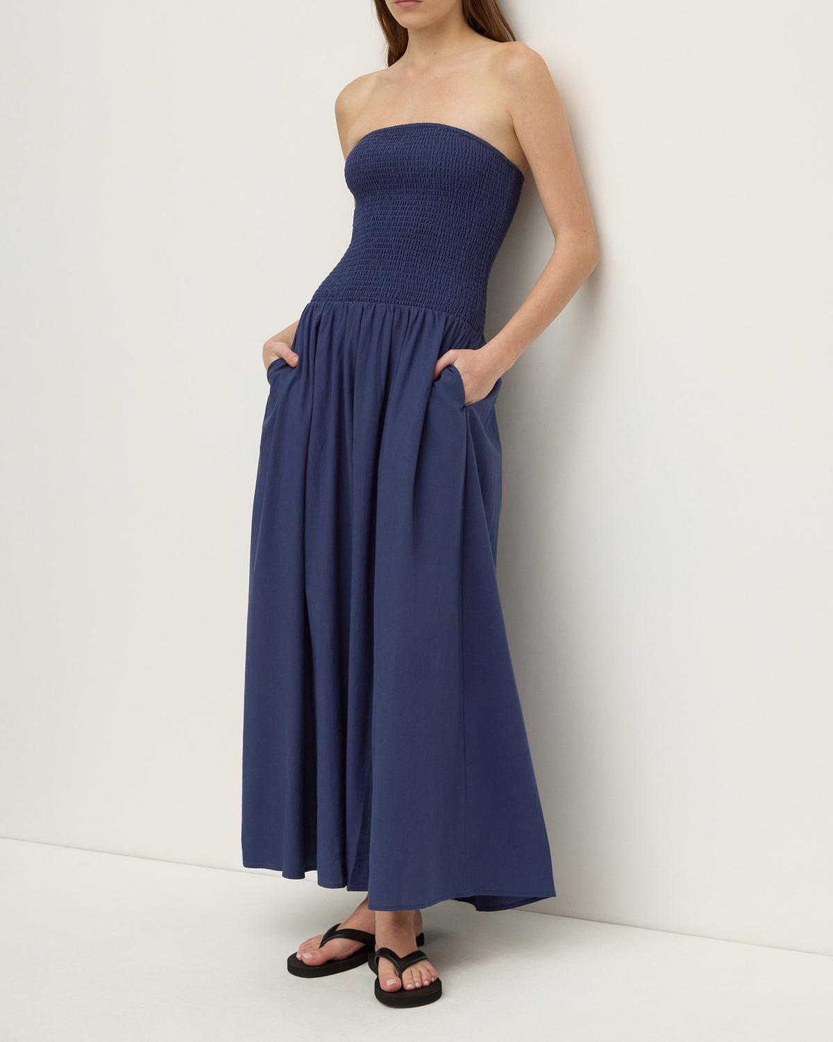 Assembly Label Connie Shirred Dress Imperial Blue