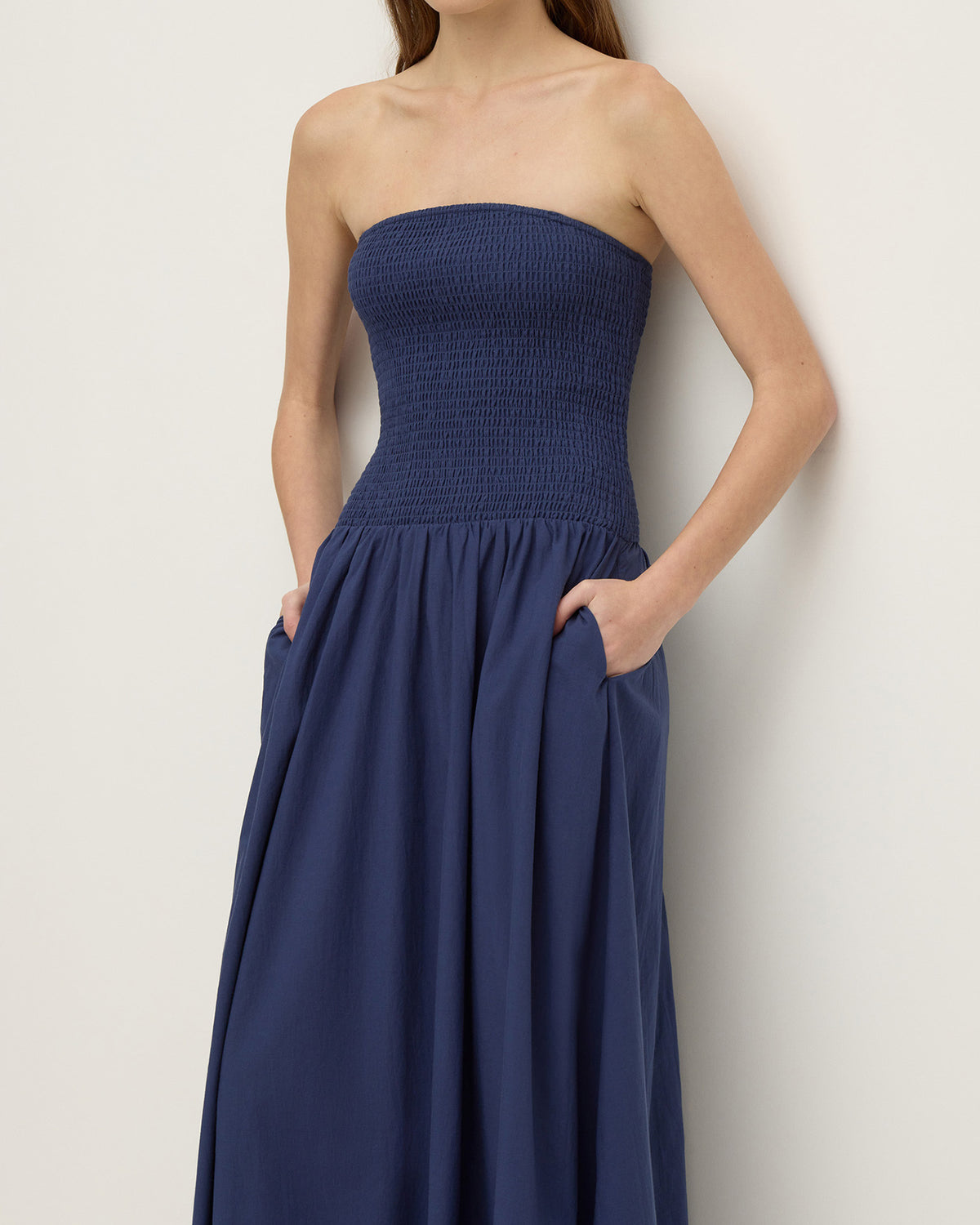 Assembly Label Connie Shirred Dress Imperial Blue