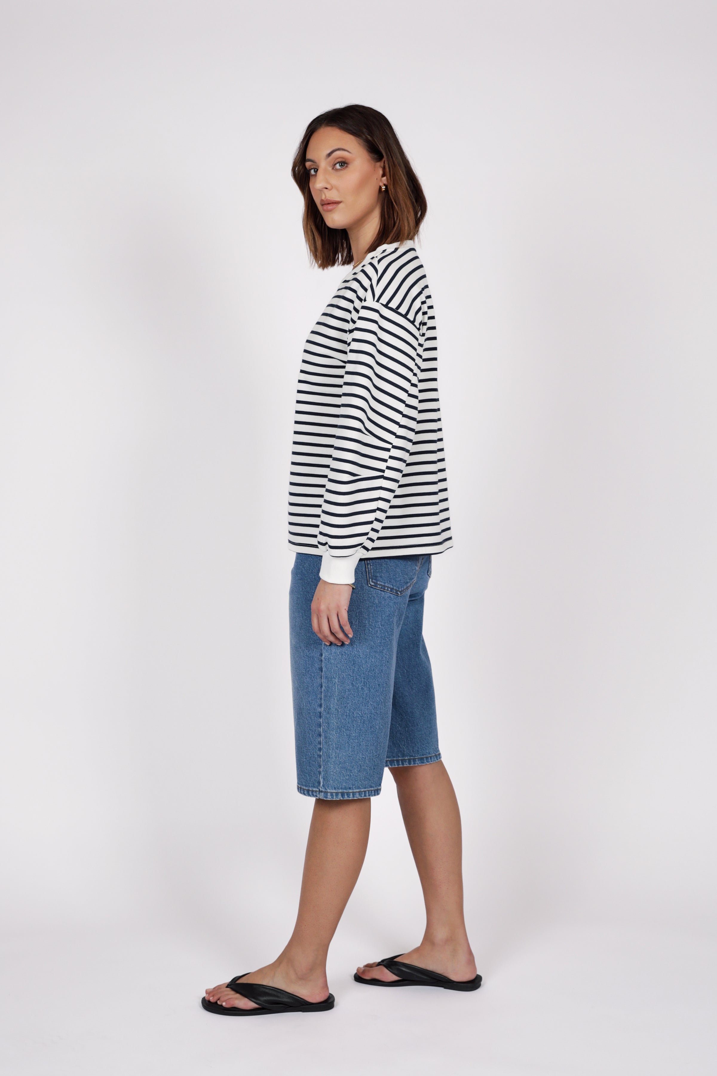 Marlow Delta Sweat White Ink Stripe