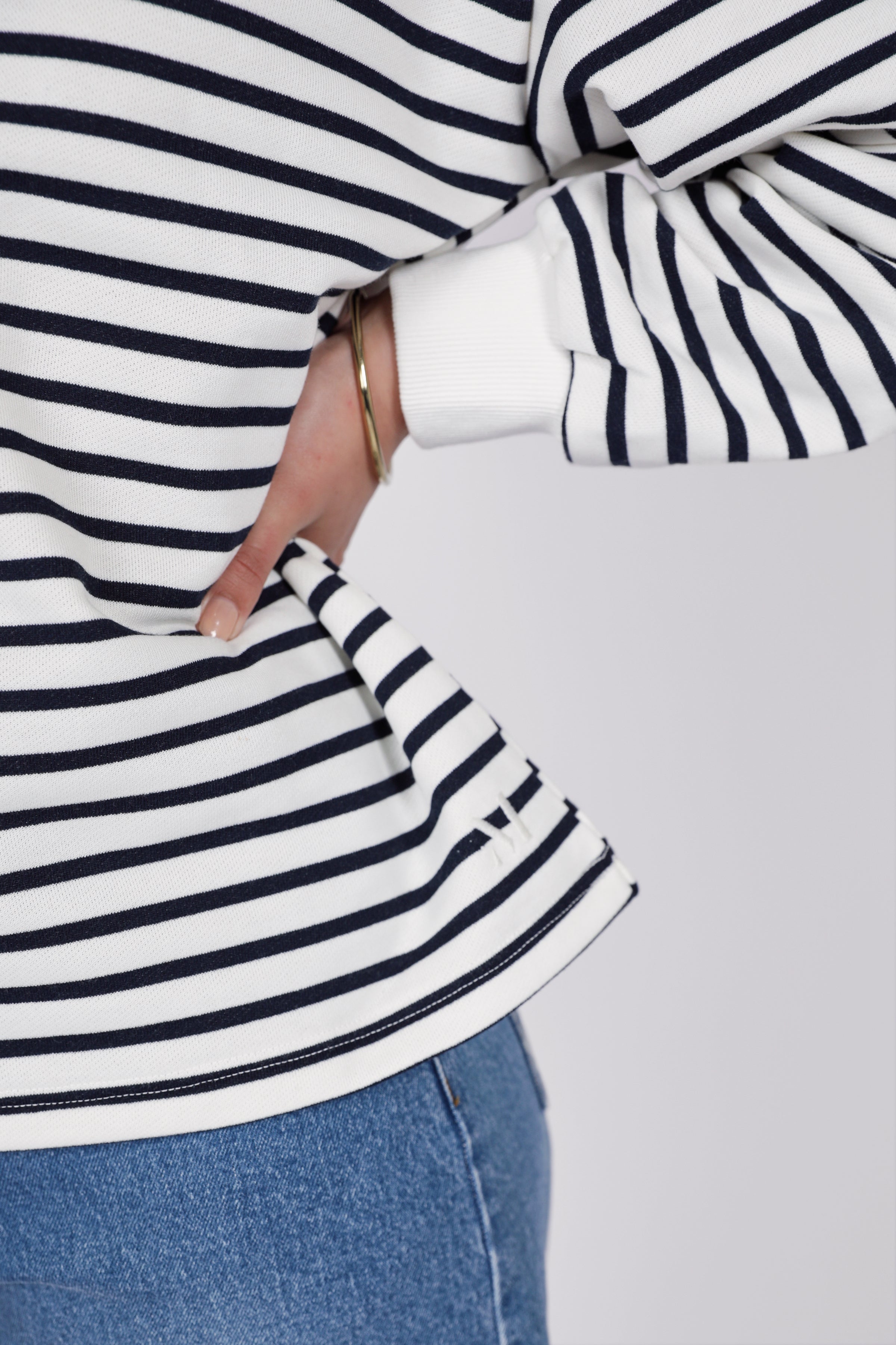 Marlow Delta Sweat White Ink Stripe