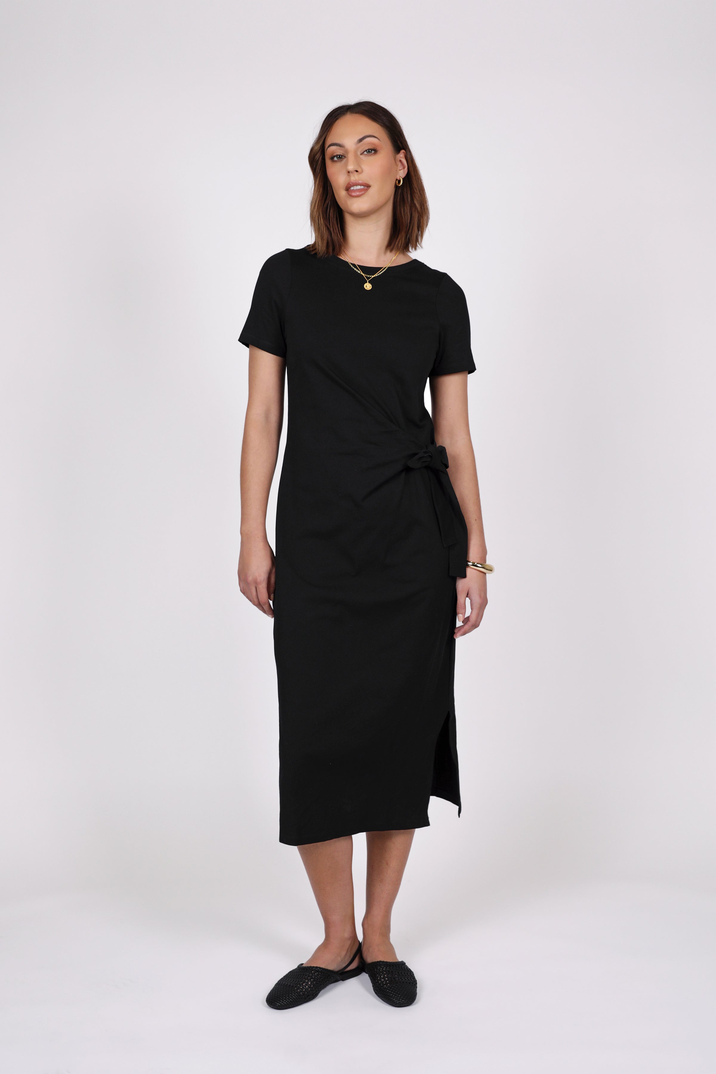 Marlow Delta Tie Dress Black