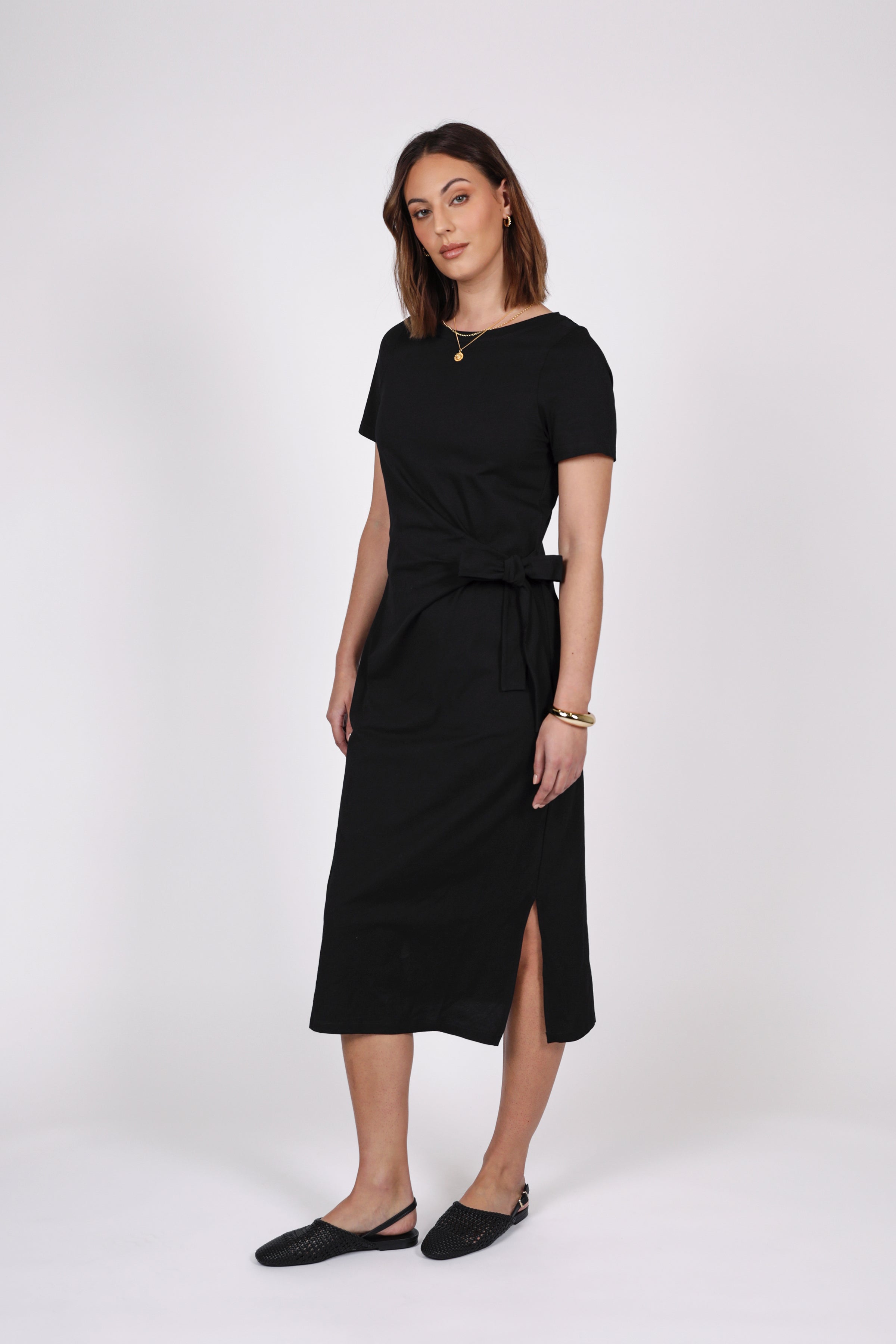 Marlow Delta Tie Dress Black