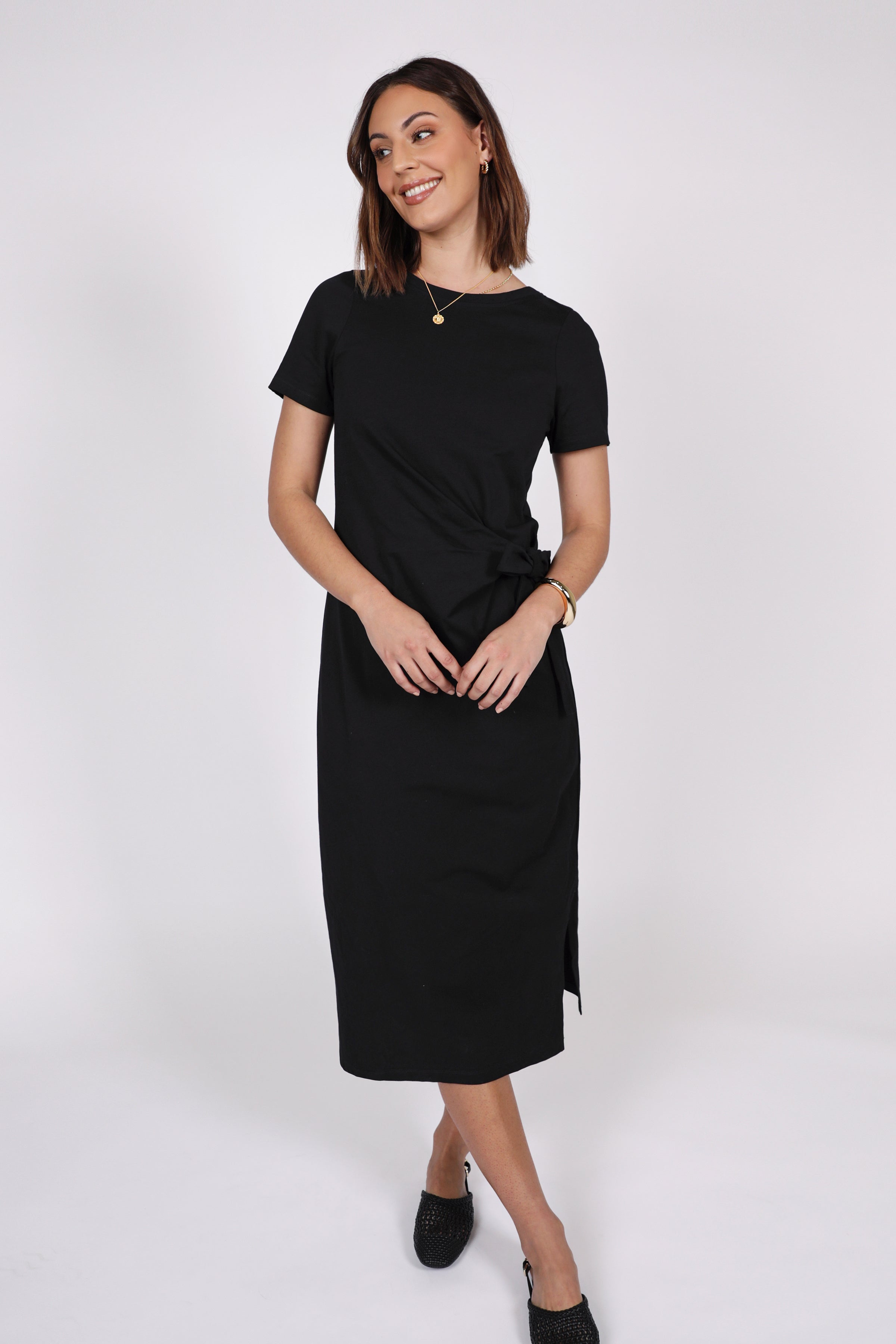 Marlow Delta Tie Dress Black