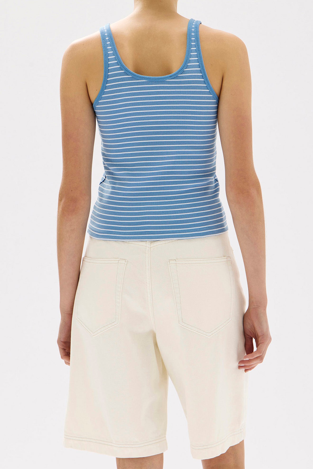 Assembly Label Drew Rib Tank Bahama White Stripe – Garwood Boutique