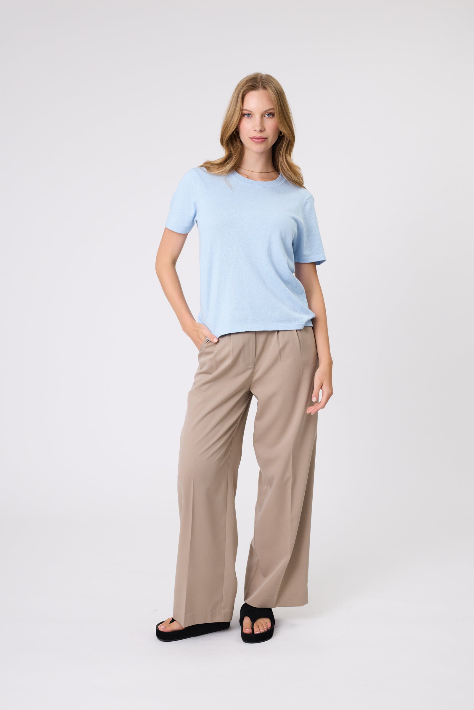 Marlow Encore Knit Tee Ice Blue