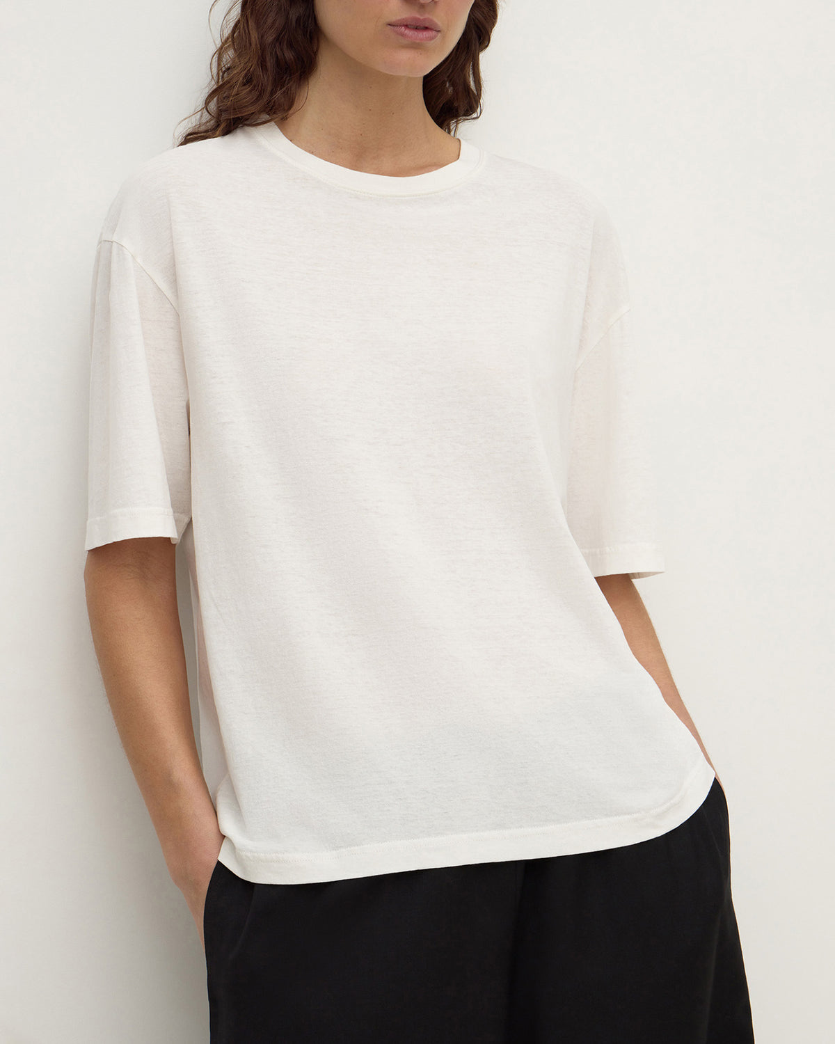 Assembly Label Kira Cotton Hemp Tee Antique White