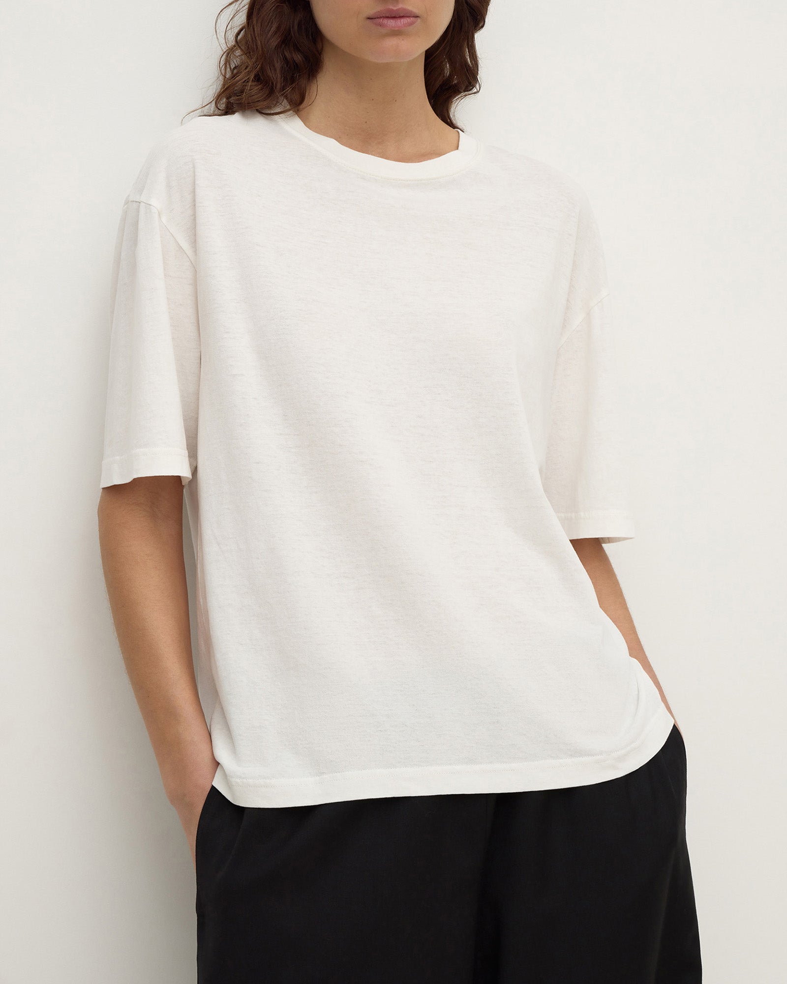 Assembly Label Kira Cotton Hemp Tee Antique White