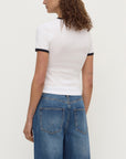 Assembly Label Kourt Contrast Bind Tee White Navy