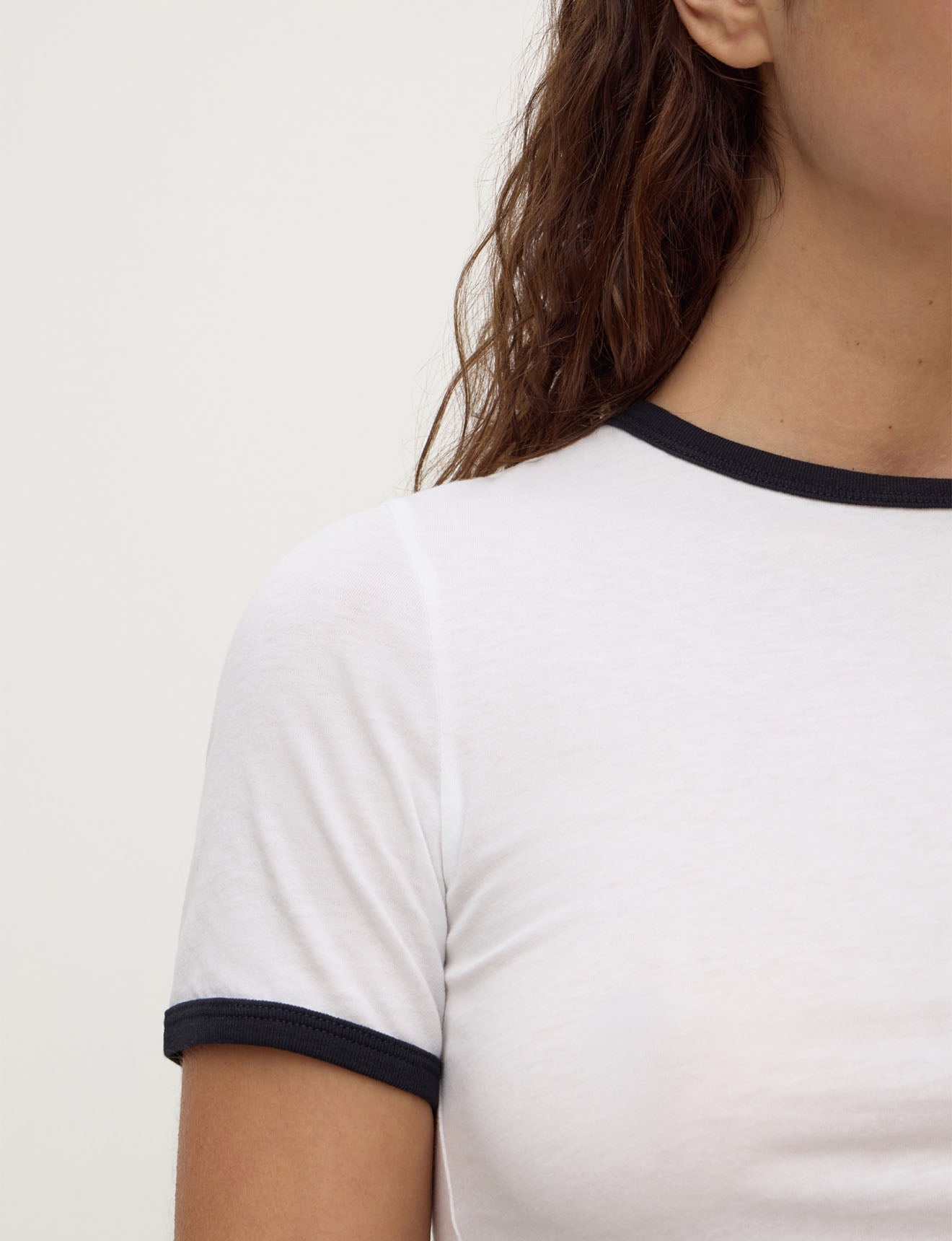 Assembly Label Kourt Contrast Bind Tee White Navy