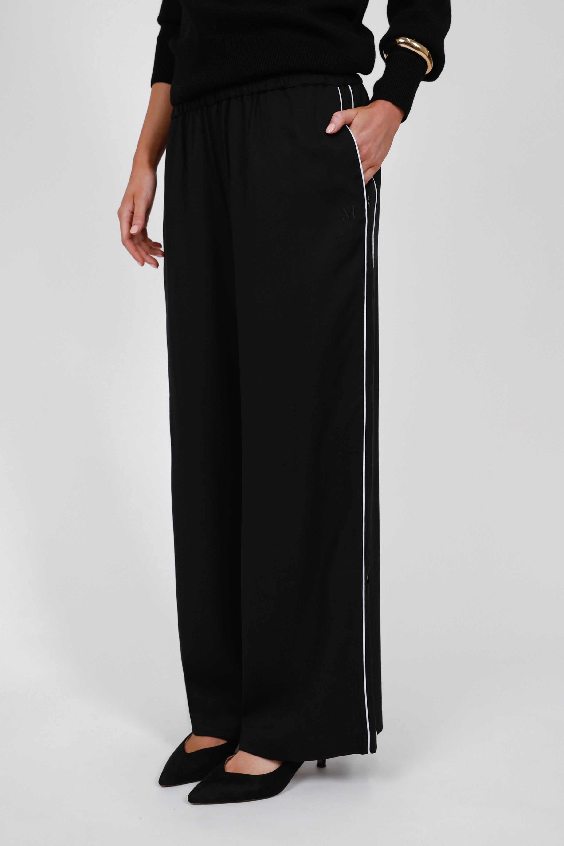 Marlow Legion Side Stripe Pant Black/White