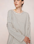 Marle Yelena Tee Ivory Black Stripe