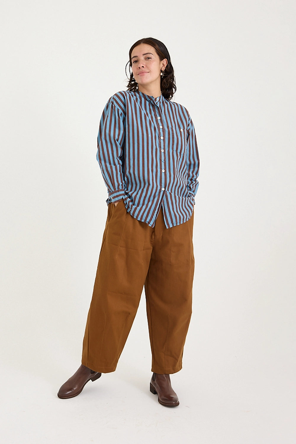 Metta Melbourne Italy Shirt Washed Denim Stripe