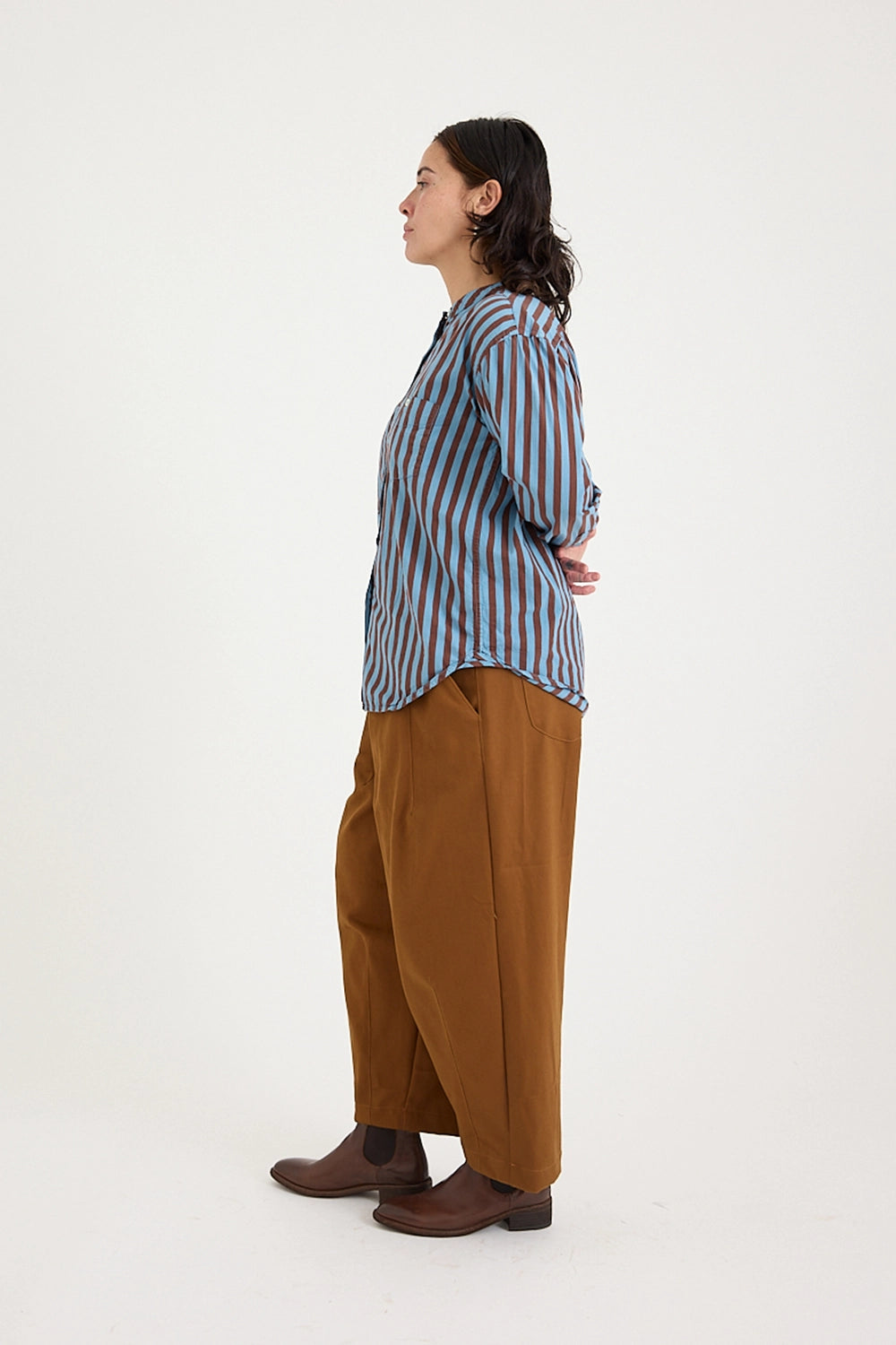 Metta Melbourne Italy Shirt Washed Denim Stripe