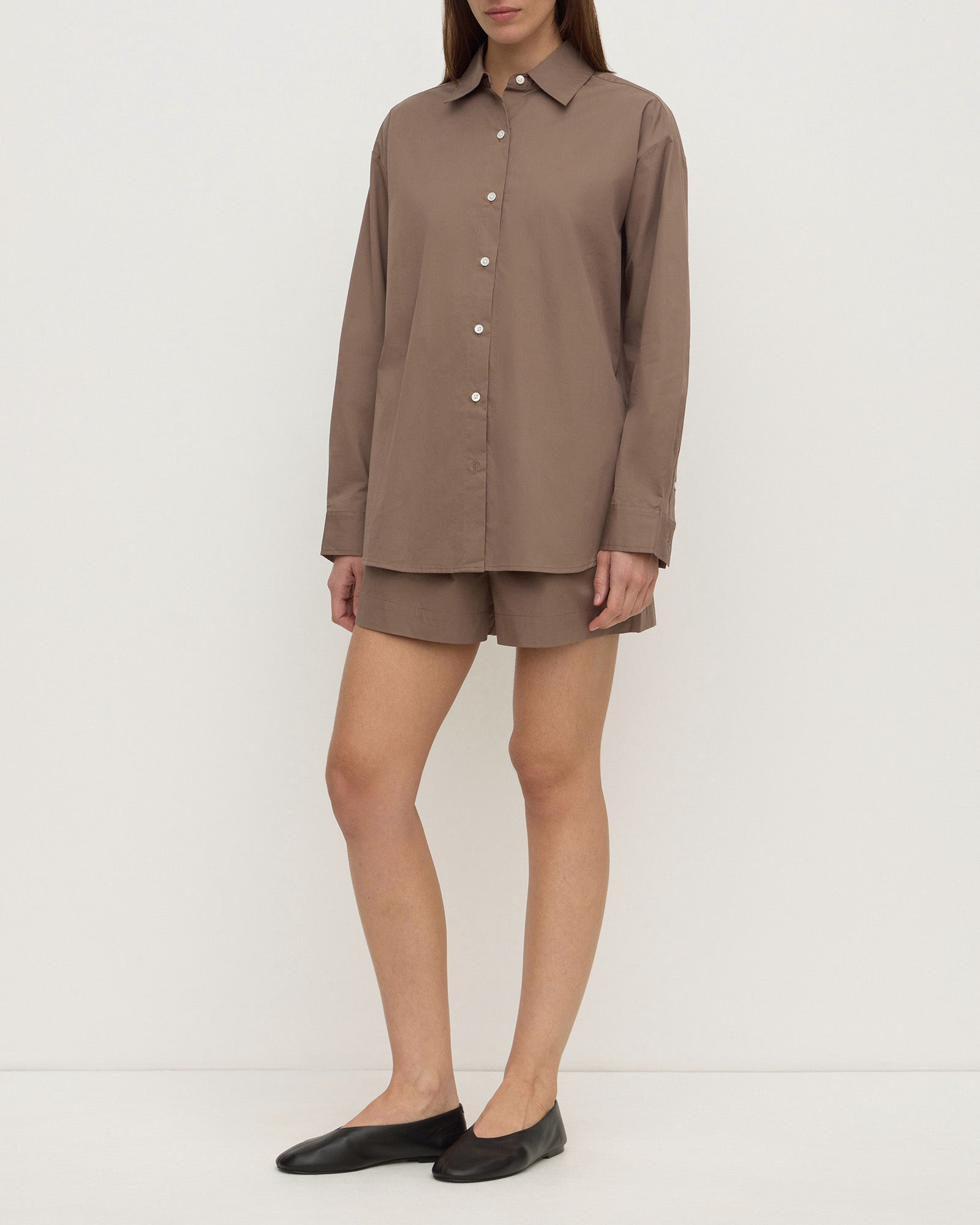 Assembly Label Micha Poplin Shirt Dark Sand