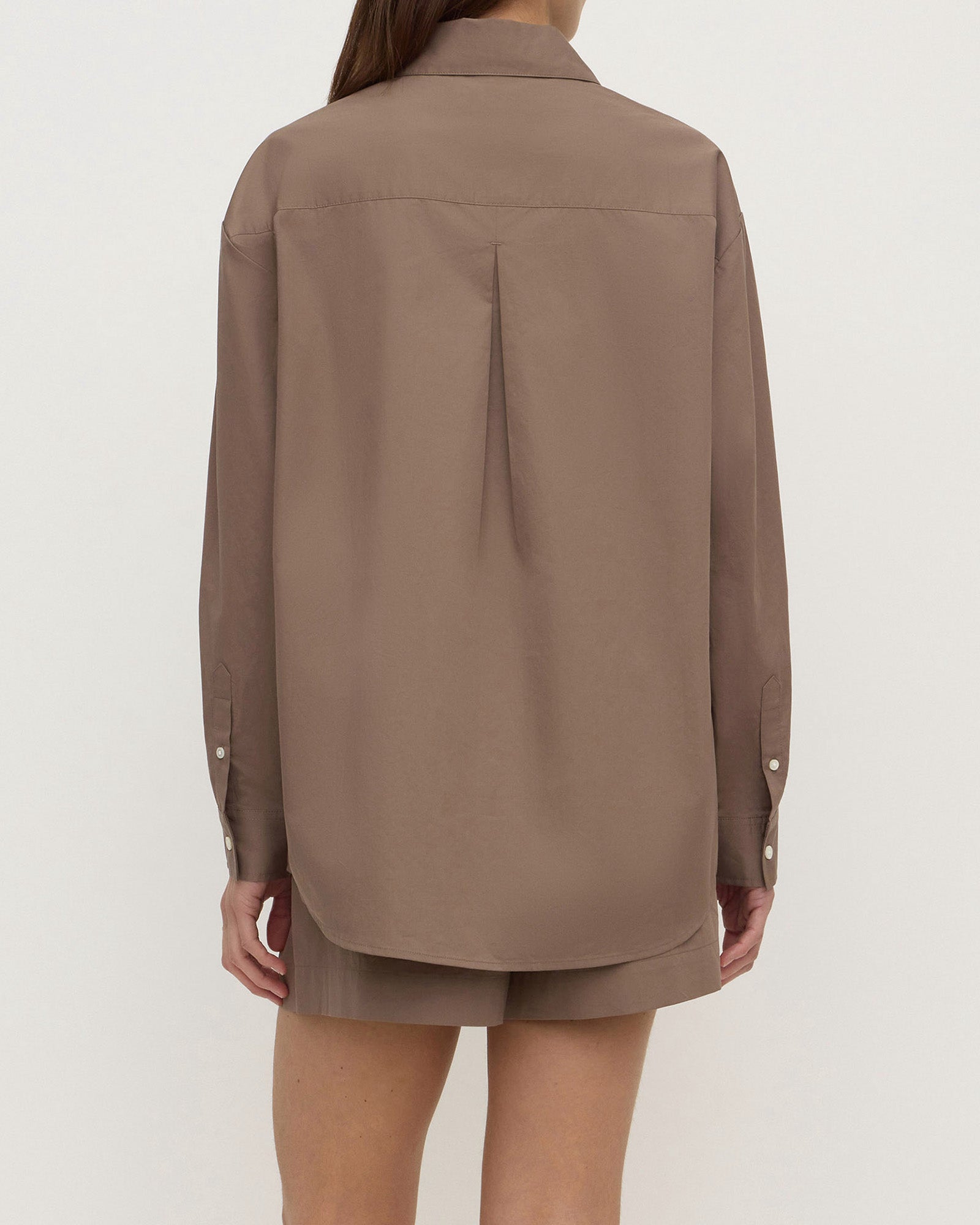 Assembly Label Micha Poplin Shirt Dark Sand