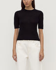 Assembly Label Mina Silk Knit Tee Black