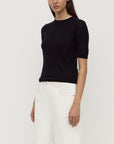 Assembly Label Mina Silk Knit Tee Black