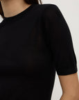 Assembly Label Mina Silk Knit Tee Black