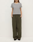 Assembly Label Mollie Stripe Short Sleeve Tee Cream Navy