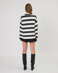 Remain Miller Long Sleeve Tee Ivory Black Stripe