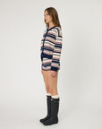 Remain Bowie Cardigan Indigo Stripe