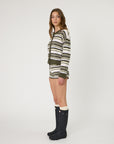 Remain Bowie Cardigan Olive Stripe