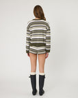 Remain Bowie Cardigan Olive Stripe