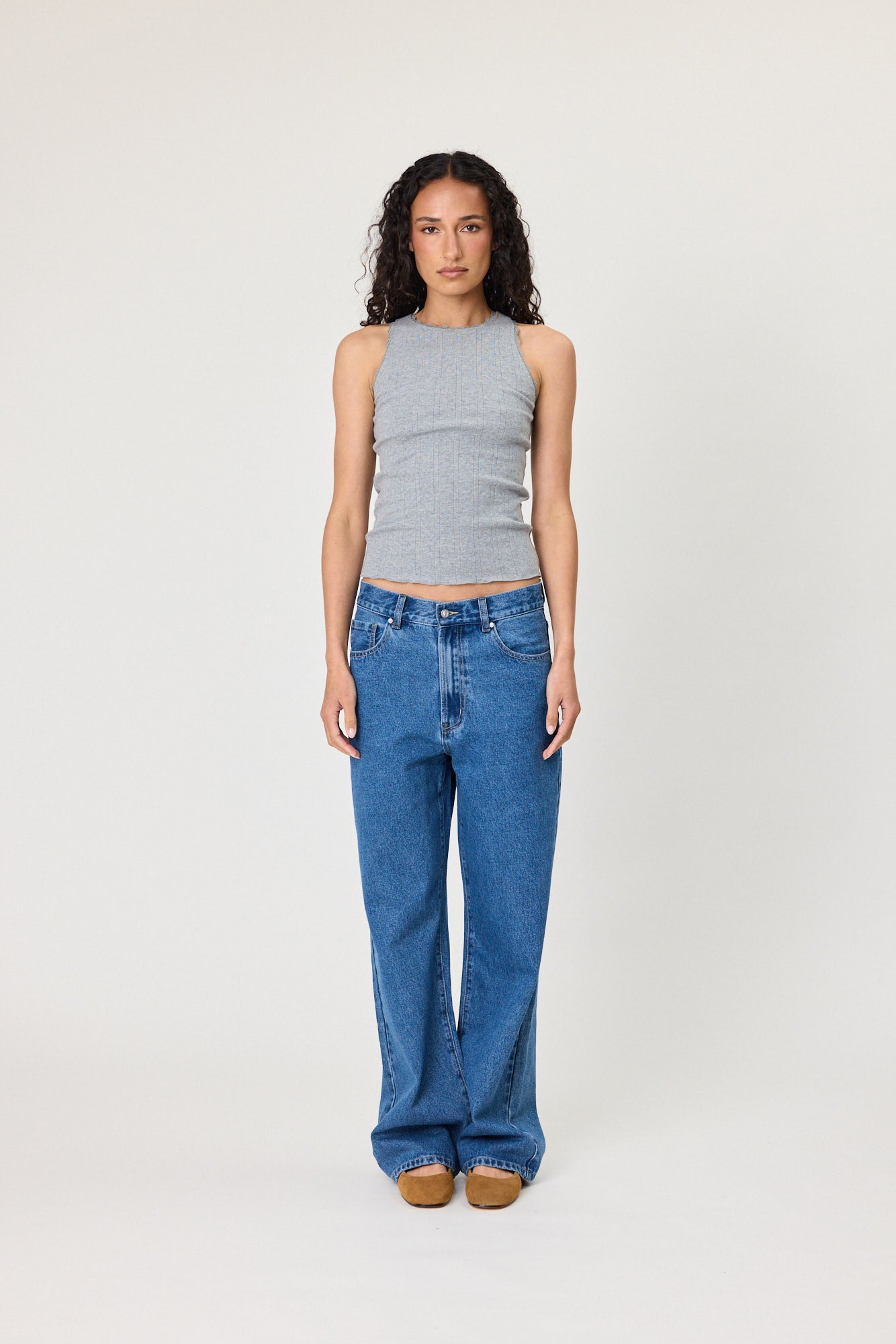 Remain Poppy Tank Grey Marle