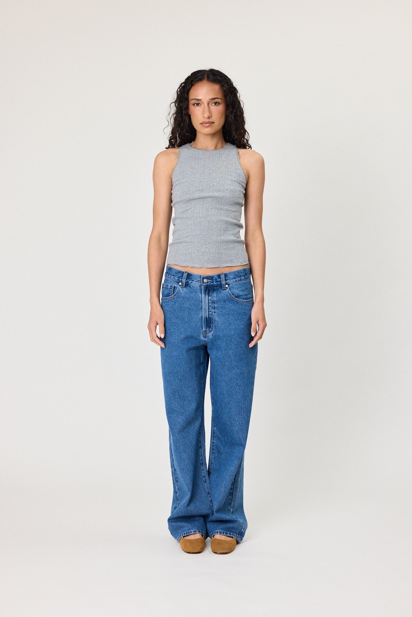 Remain Poppy Tank Grey Marle