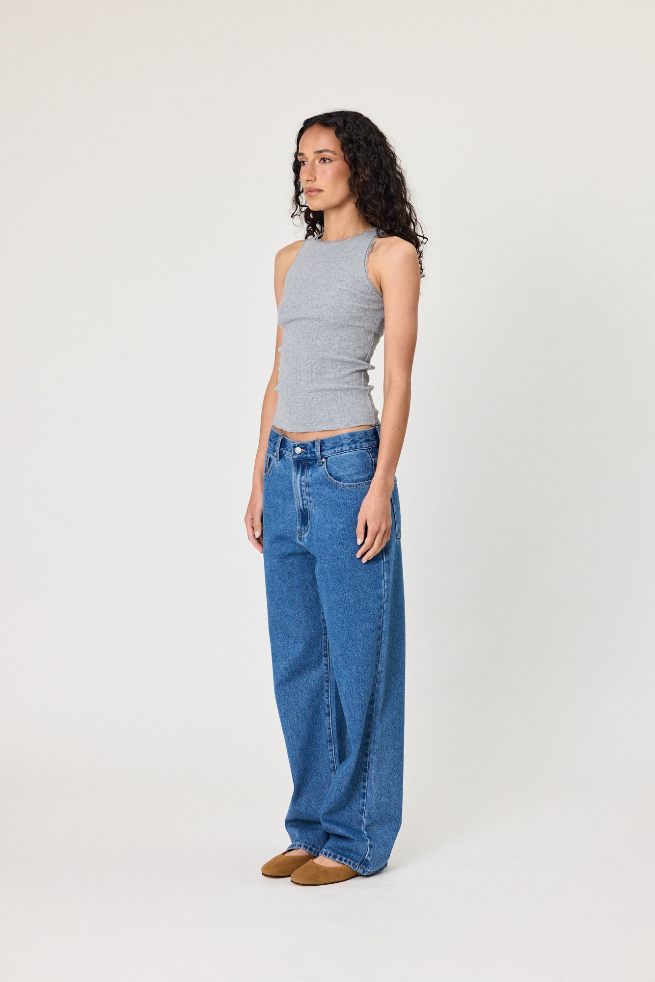 Remain Poppy Tank Grey Marle