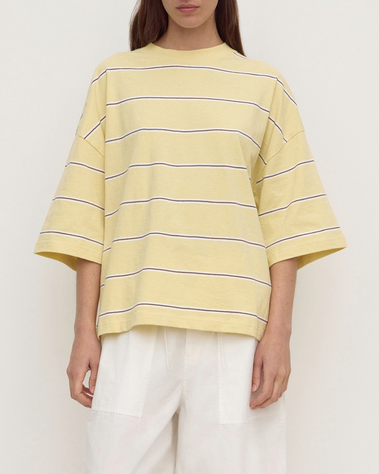 Assembly Label Nora Striped Oversized Tee Yellow Stripe