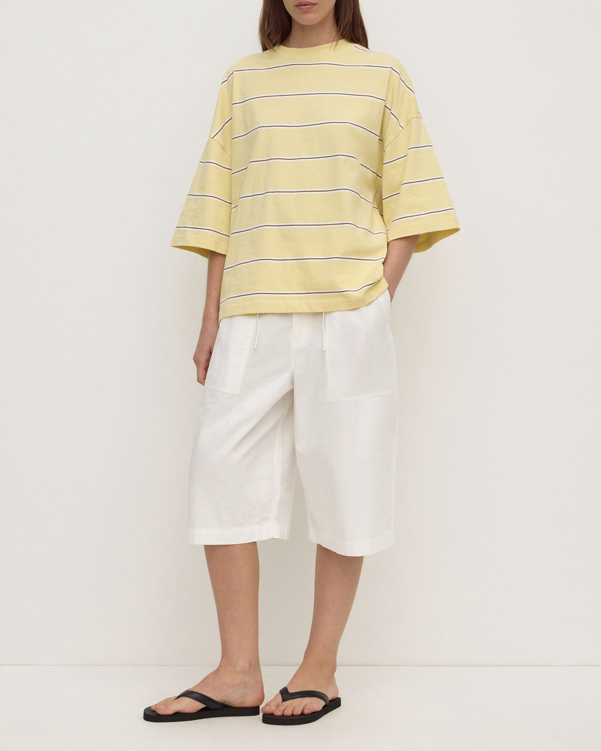 Assembly Label Nora Striped Oversized Tee Yellow Stripe