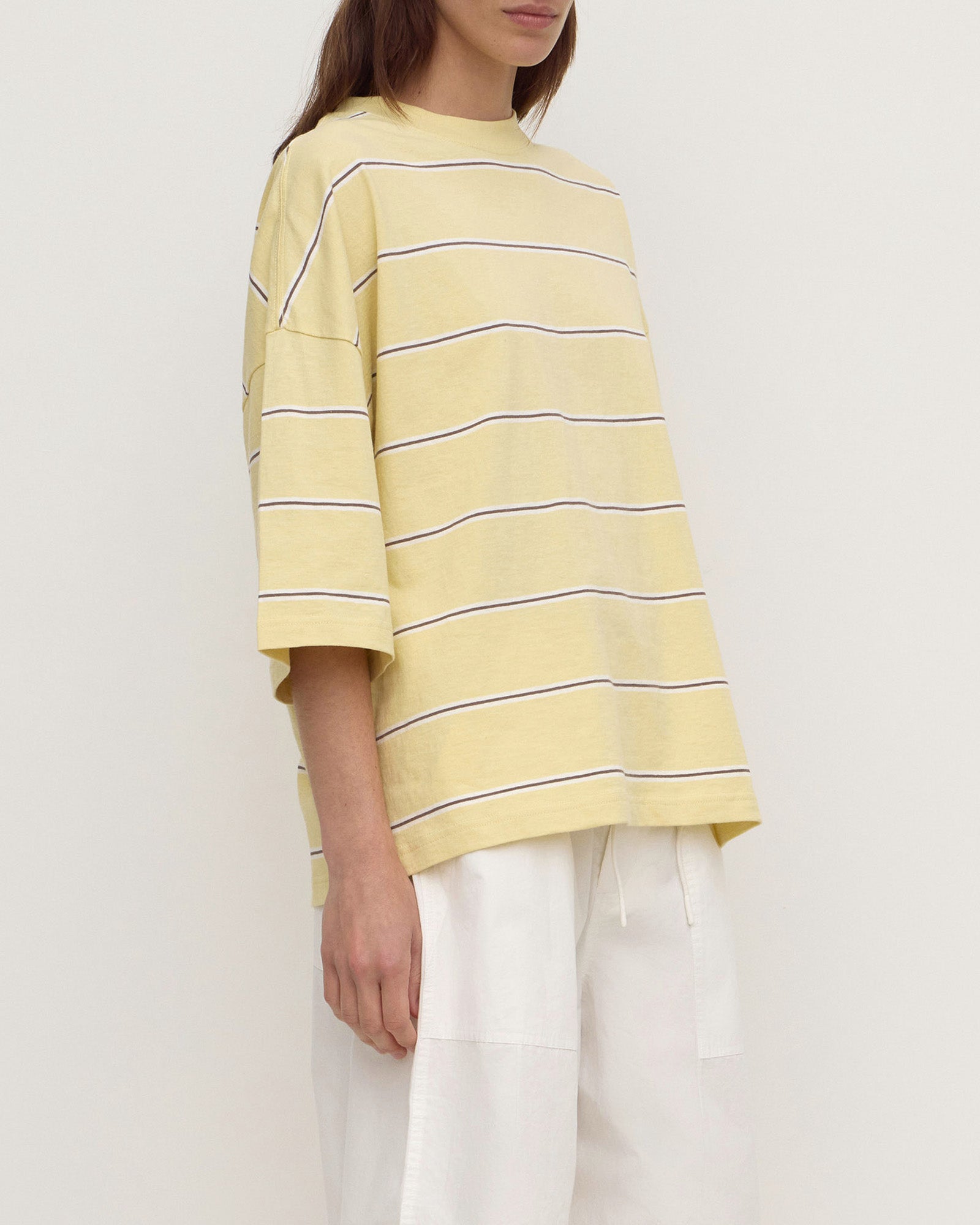 Assembly Label Nora Striped Oversized Tee Yellow Stripe
