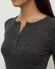 Assembly Label Nora Merino Wool Henley Charcoal