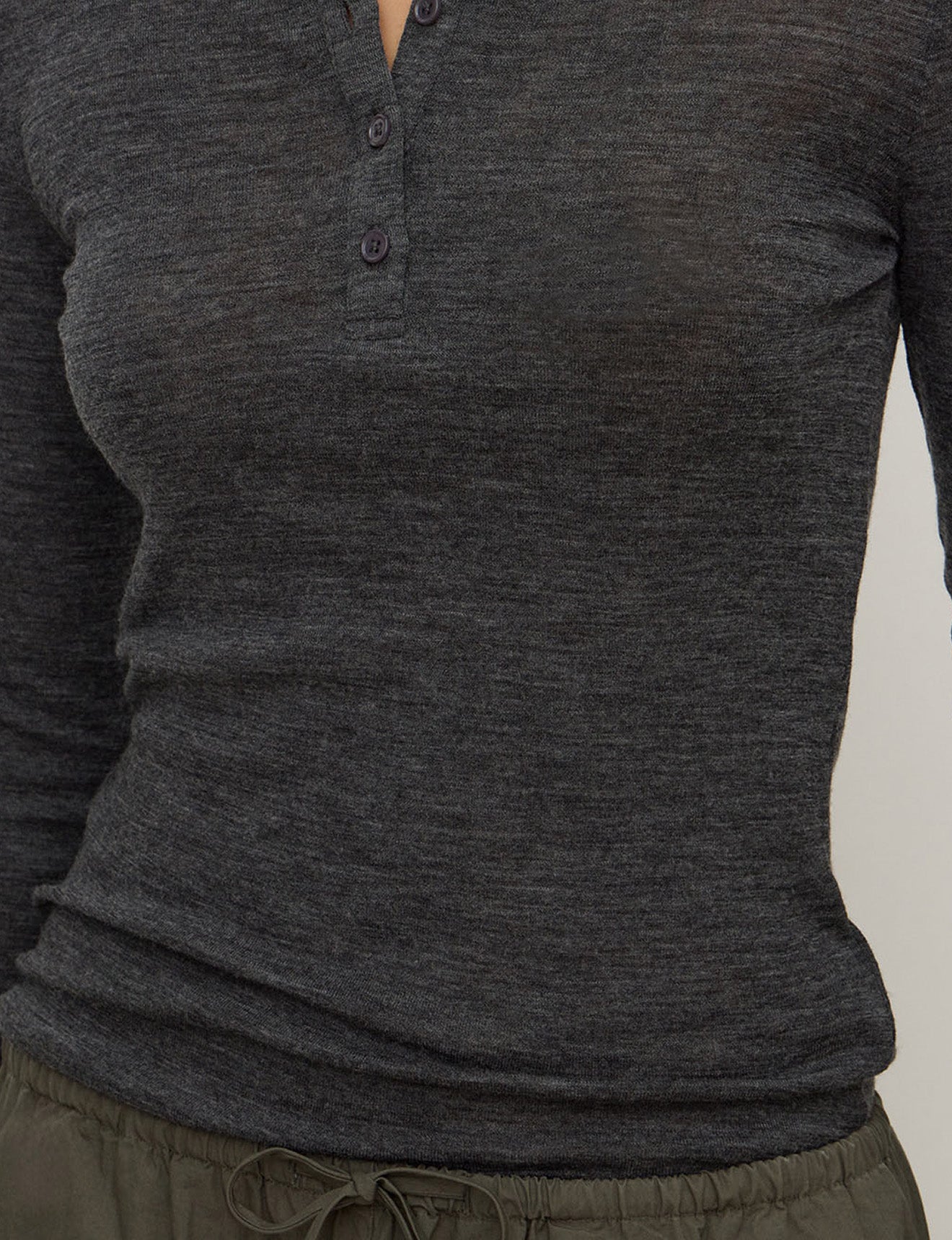 Assembly Label Nora Merino Wool Henley Charcoal