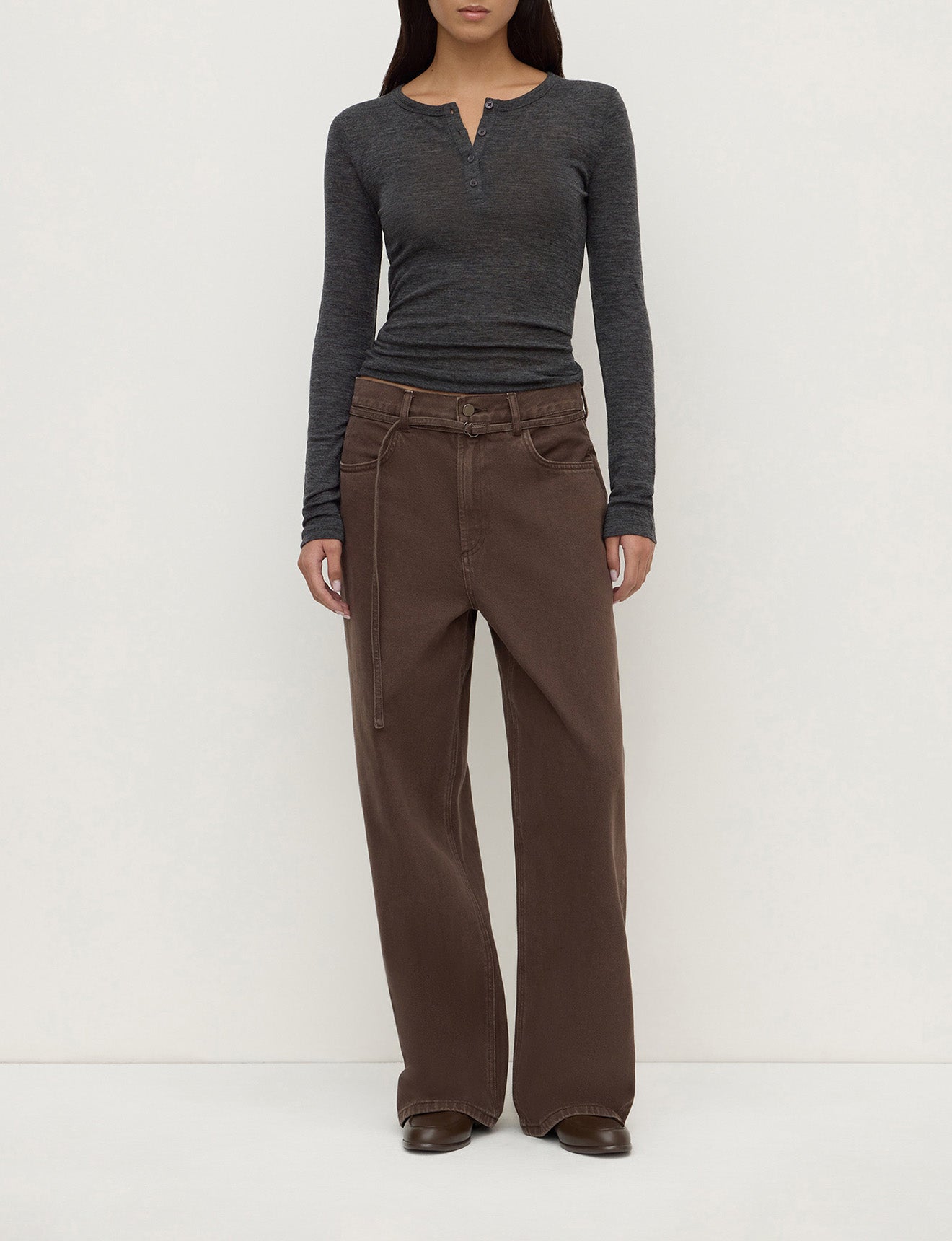 Assembly Label Nora Merino Wool Henley Charcoal