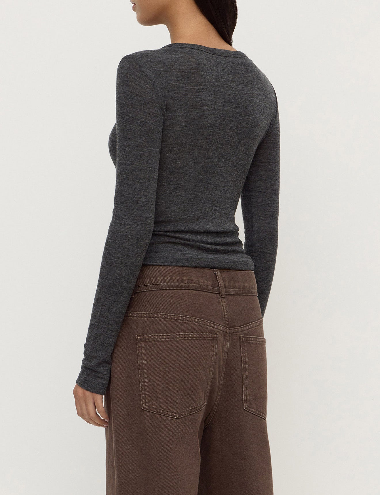 Assembly Label Nora Merino Wool Henley Charcoal
