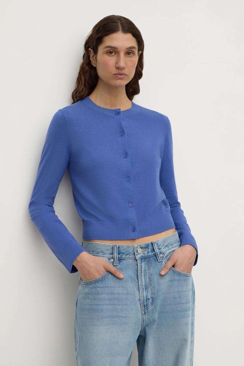 Assembly Label Orina Cotton Cashmer Cardigan Blue