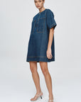 Marle Patch Pocket Dress Classic Blue