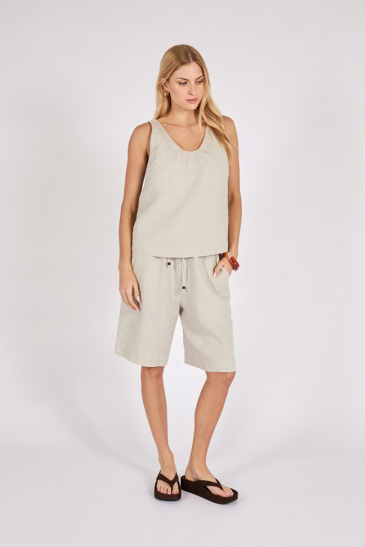 Riptide Linen Short Natural
