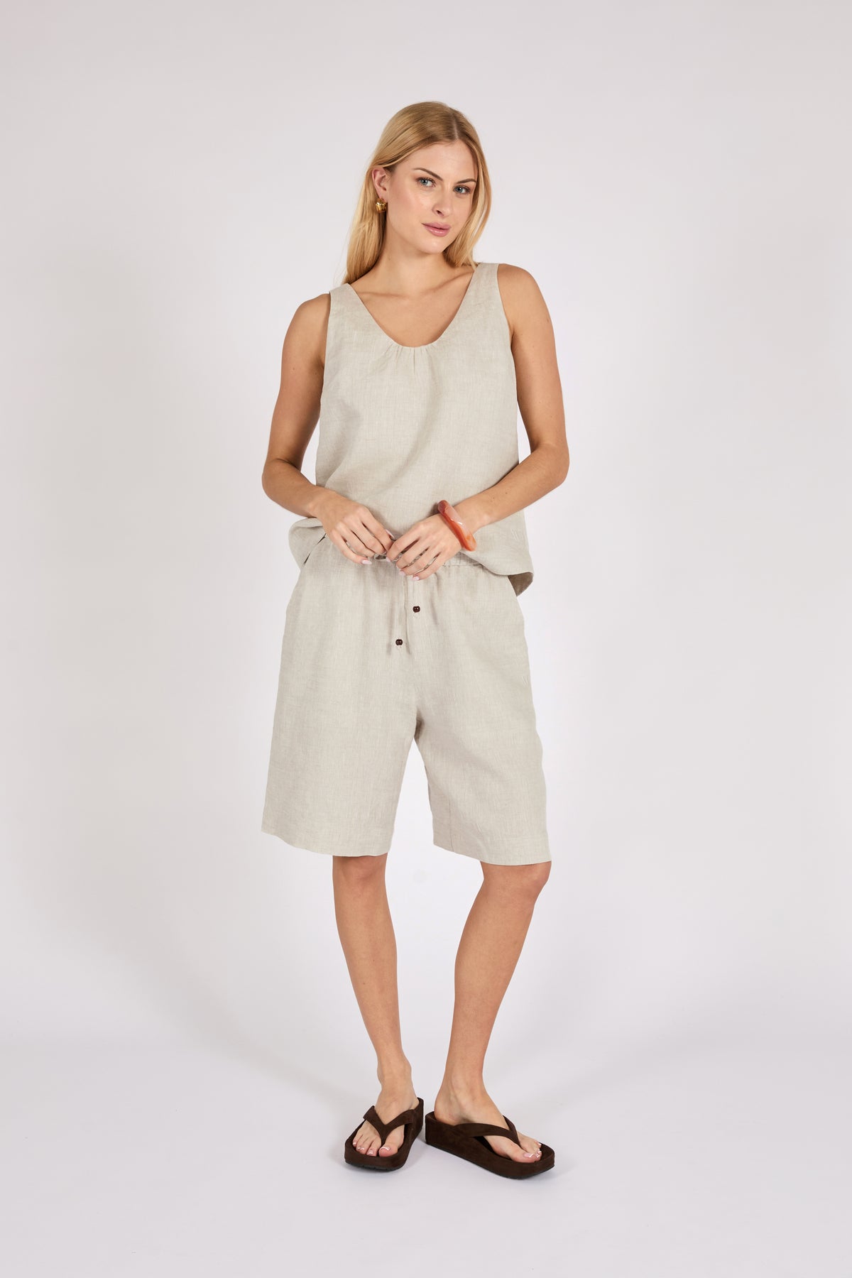 Riptide Linen Short Natural