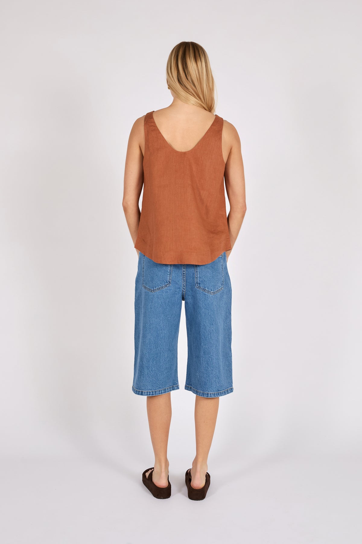 Marlow Riptide Linen Tank Rust