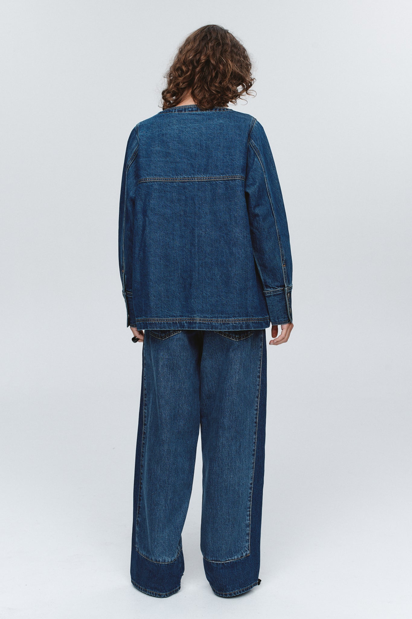Marle Seam Shirt Washed Indigo
