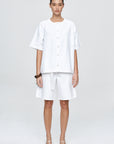 Marle Short Sleeve Seam Shirt White